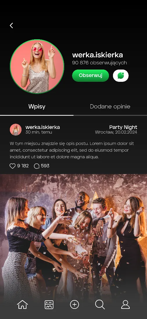 Profil użytkownika z wpisami