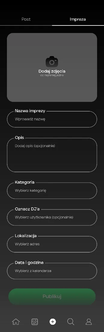 Formularz publikowania imprezy